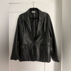 Peppermayo Faux Leather Blazer